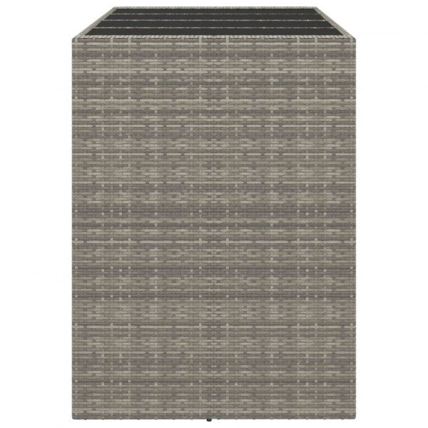 Mesa alta bar con superficie vidrio ratán PE gris 145x80x110 cm M 4