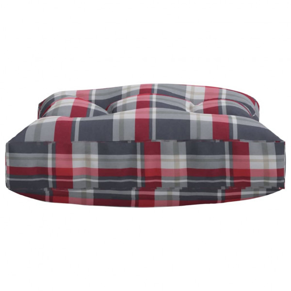 Almofadões para móveis de paletes 2 pcs tecido xadrez vermelho M 4