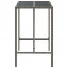 Mesa alta bar con superficie vidrio ratán PE gris 110x70x110 cm 4
