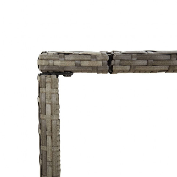 Mesa alta bar con superficie vidrio ratán PE gris 110x70x110 cm M 5