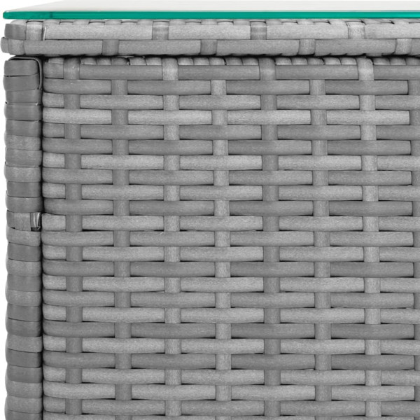 Mesa auxiliar ratán sintético gris 40x37x40.5 cm M 4