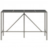 Mesa de bar com tampo de vidro 180x70x110 cm vime PE cinzento 3