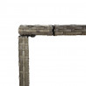 Mesa alta bar con superficie vidrio ratán PE gris 180x70x110 cm 5