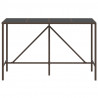 Mesa alta bar superficie vidrio ratán PE marrón 180x70x110 cm 3