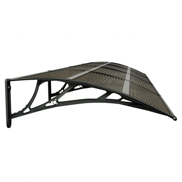 Toldo para porta 350x75 cm policarbonato preto M 4
