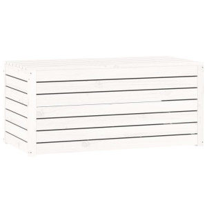 Caixa de jardim 101x50.5x46.5 cm madeira de pinho maciça branco H