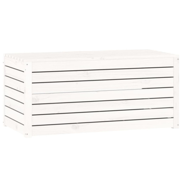 Caixa de jardim 101x50.5x46.5 cm madeira de pinho maciça branco M 2