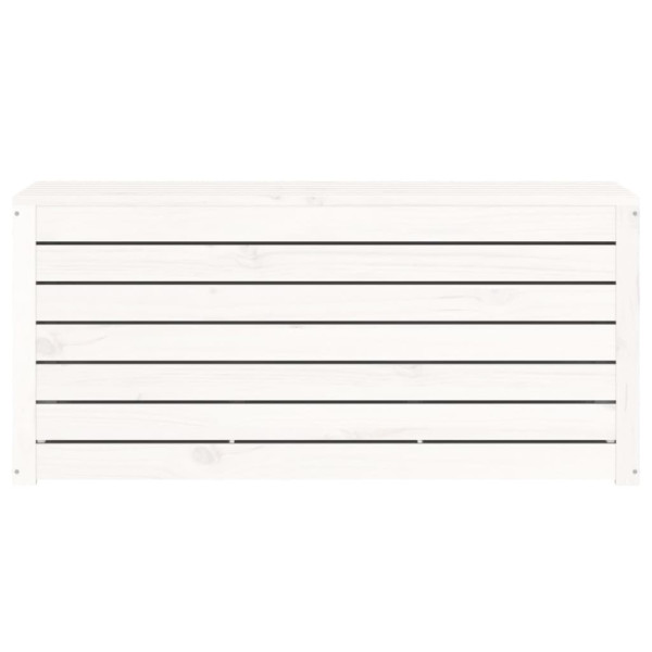 Baúl de jardín madera maciza de pino blanco 101x50.5x46.5 cm M 5