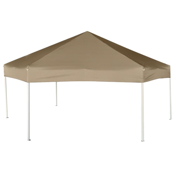 Carpa desmontable hexagonal paredes gris taupe 3.6x3.1m 220g/m² M 4