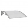 Toldo para porta 100x75 cm policarbonato cinzento/transparente 2