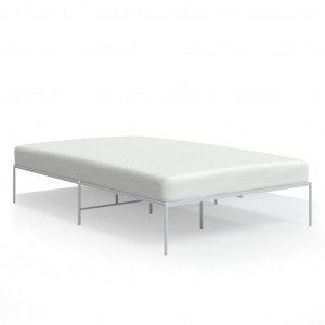 Estructura de cama de metal blanca 135x190 cm H