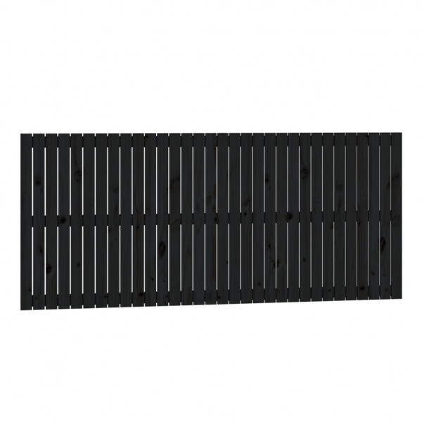 Cabecero de cama de pared madera maciza pino negro 204x3x90 cm M 2