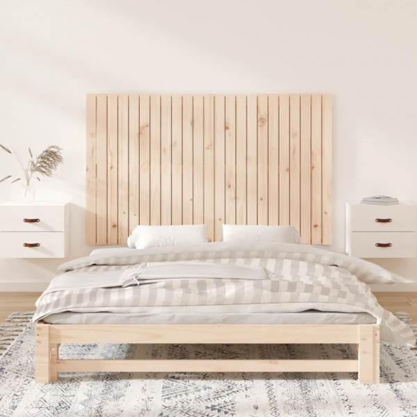 Cabecero de cama de pared madera maciza de pino 147x3x90 cm M 3
