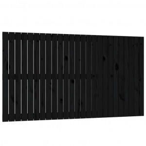 Cabecero de cama de pared madera maciza pino negro 159.5x3x90cm H