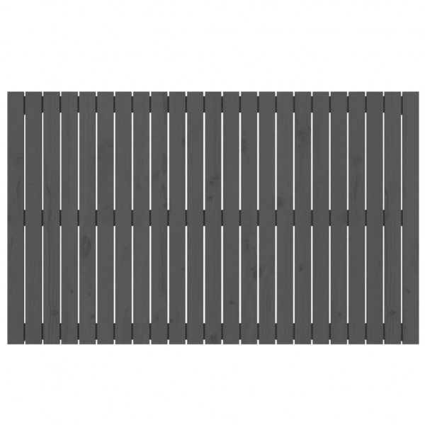 Cabecero de cama de pared madera maciza pino gris 147x3x90 cm M 4