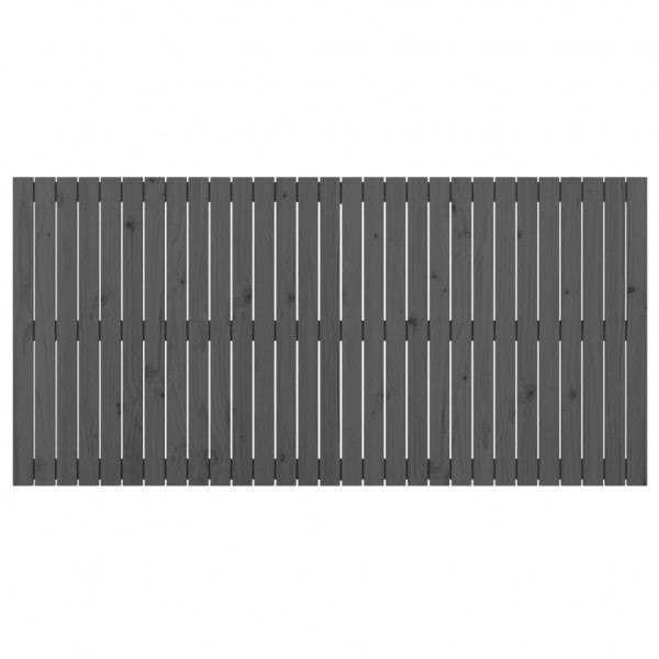 Cabecero de cama de pared madera maciza pino gris 185x3x90 cm M 4