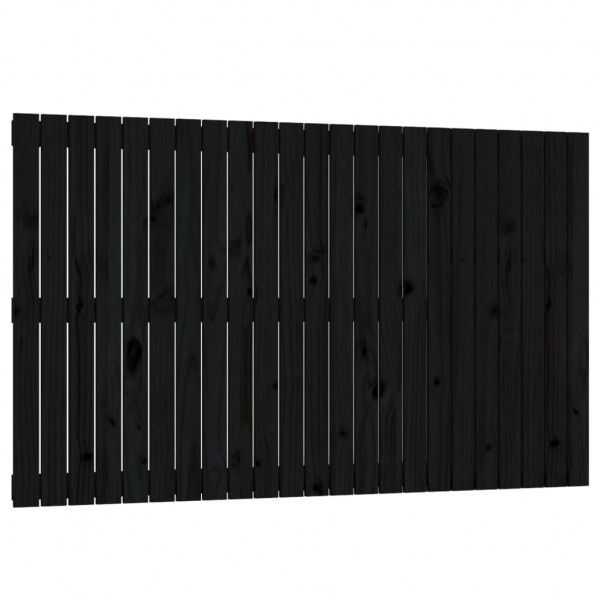 Cabecero de cama de pared madera maciza pino negro 147x3x90 cm M 2