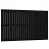 Cabecero de cama de pared madera maciza pino negro 147x3x90 cm 2