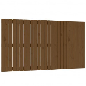 Cabecero cama pared madera maciza pino marrón miel 159.5x3x90cm H