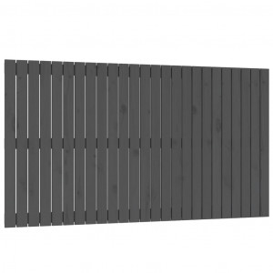 Cabecero de cama de pared madera maciza pino gris 159.5x3x90 cm H