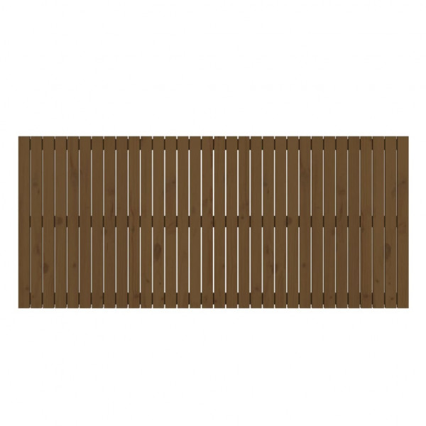 Cabecero cama pared madera maciza pino marrón miel 204x3x90 cm M 4
