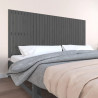 Cabecero de cama de pared madera maciza pino gris 204x3x90 cm 1