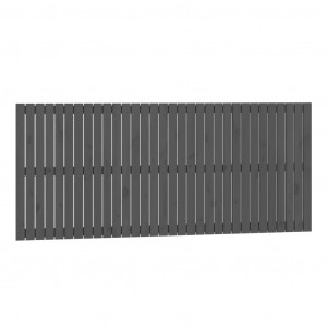 Cabecero de cama de pared madera maciza pino gris 204x3x90 cm H
