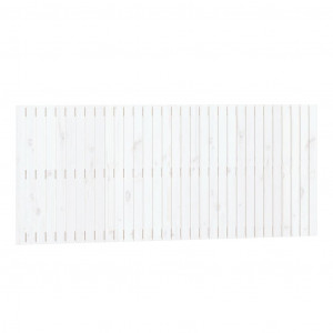 Cabeceira de parede 204x3x90 cm madeira de pinho maciça branco H
