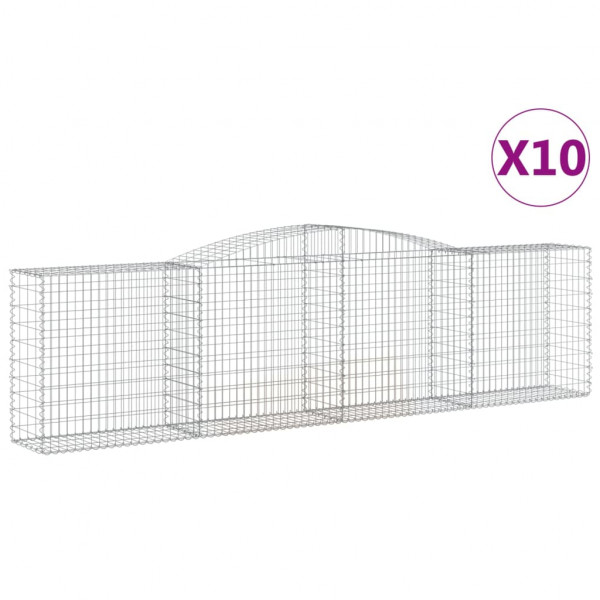 Cestos gabião arqueados 10 pcs 400x50x100/120 ferro galvanizado M 2