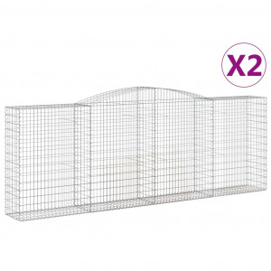 Cestos gabião arqueados 2pcs 400x50x140/160cm ferro galvanizado H