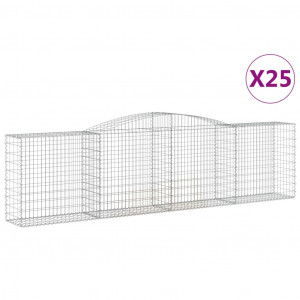 Cestos gabião arqueados 25 pcs 400x50x100/120 ferro galvanizado H