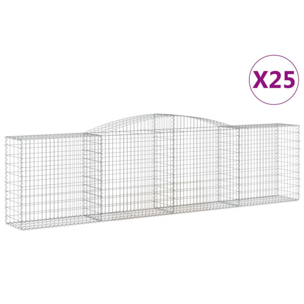 Cestos gabião arqueados 25 pcs 400x50x100/120 ferro galvanizado M 2