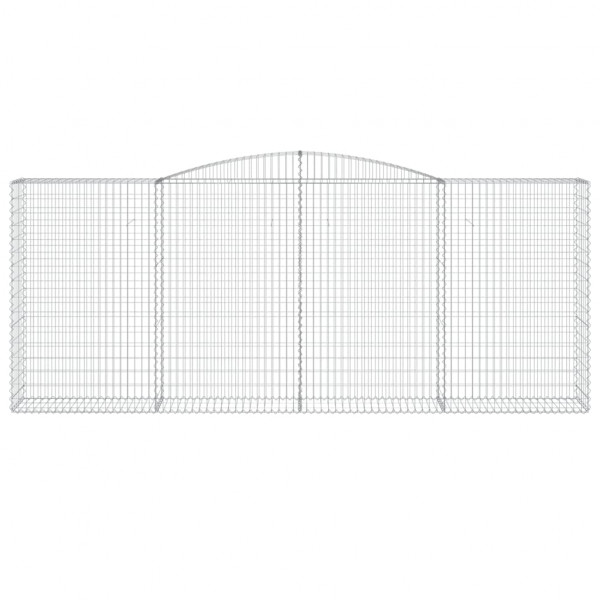 Cestas de gaviones 2 uds forma de arco hierro 400x50x160/180 cm M 4