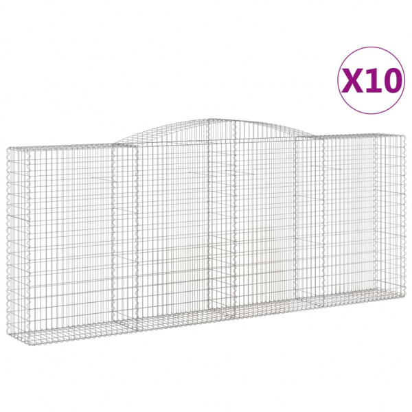 Cestos gabião arqueados 10 pcs 400x50x160/180 ferro galvanizado M 2