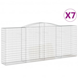 Cestos gabião arqueados 7pcs 400x50x160/180cm ferro galvanizado H