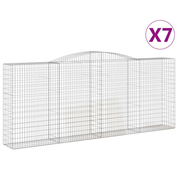 Cestas de gaviones 7 uds forma de arco hierro 400x50x160/180 cm M 2