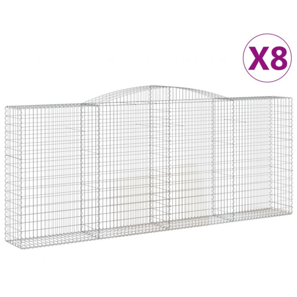 Cestos gabião arqueados 8pcs 400x50x160/180cm ferro galvanizado M 2