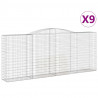Cestas de gaviones 9 uds forma de arco hierro 400x50x160/180 cm 2