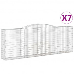Cestos gabião arqueados 7pcs 400x50x140/160cm ferro galvanizado H
