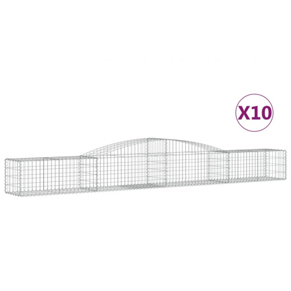 Cestos gabião arqueados 10 pcs 400x50x40/60cm ferro galvanizado M 2