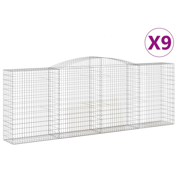 Cestos gabião arqueados 9pcs 400x50x140/160cm ferro galvanizado M 2