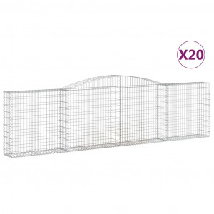 Cestos gabião arqueados 20 pcs 400x30x100/120 ferro galvanizado H