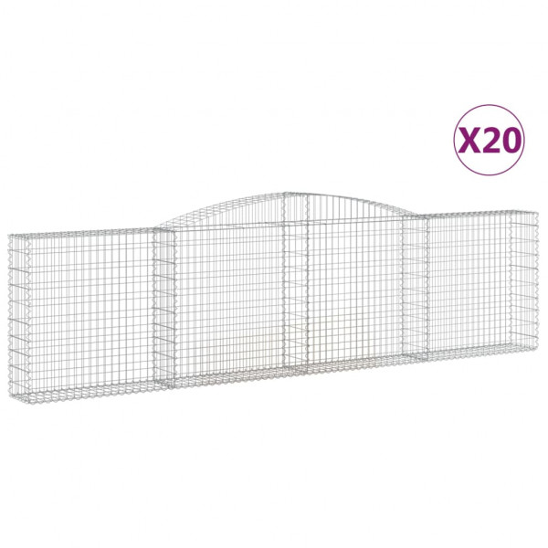 Cestos gabião arqueados 20 pcs 400x30x100/120 ferro galvanizado M 2