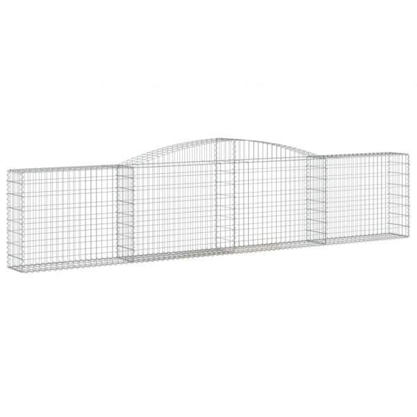 Cestos gabião arqueados 4 pcs 400x30x80/100cm ferro galvanizado M 3
