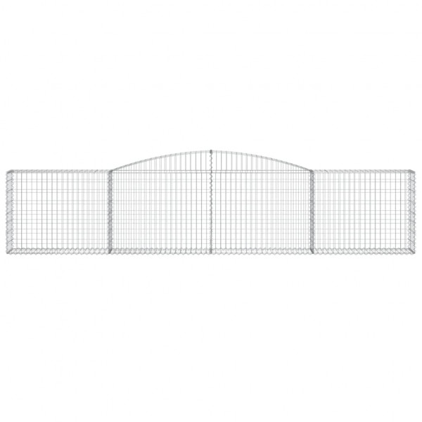 Cestas de gaviones 4 uds forma de arco hierro 400x30x80/100 cm M 4