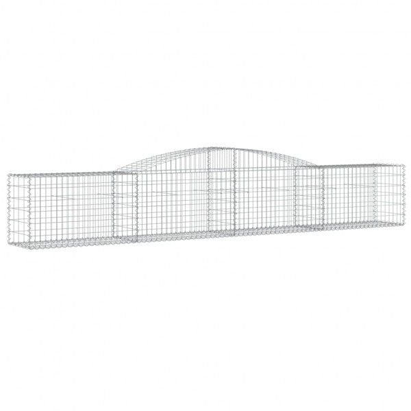 Cestos gabião arqueados 7 pcs 400x50x60/80 cm ferro galvanizado M 3