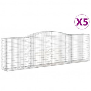 Cestos gabião arqueados 5pcs 400x50x120/140cm ferro galvanizado H