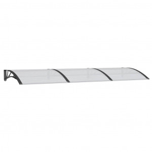 Marquesina de puerta policarbonato negro 300x100 cm H