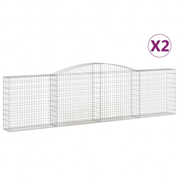 Cestos gabião arqueados 2pcs 400x30x100/120cm ferro galvanizado M 2