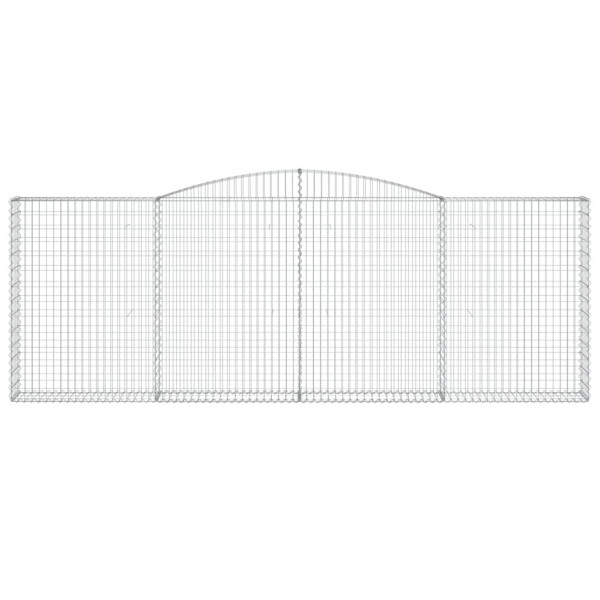 Cestas de gaviones 3 uds forma de arco hierro 400x30x140/160 cm M 4